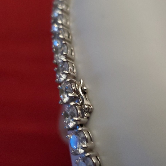 NEW 925 Sterling Silver Round CZ White Diamond Tennis Bracelet 7.25" - Picture 12 of 16